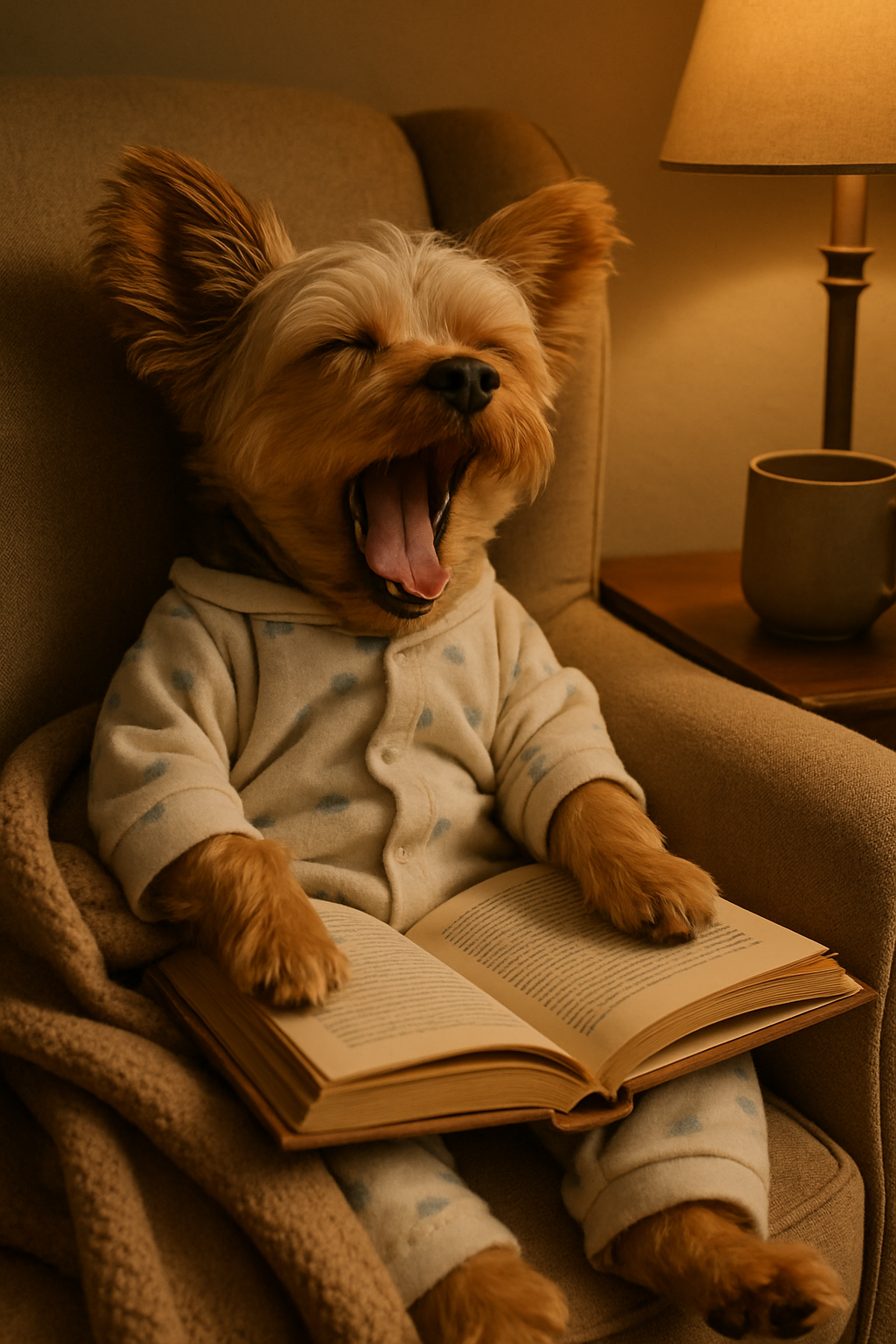 Cozy Reading in Pajamas